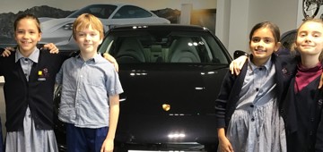 Year 5 pupils visit the Porsche Garage